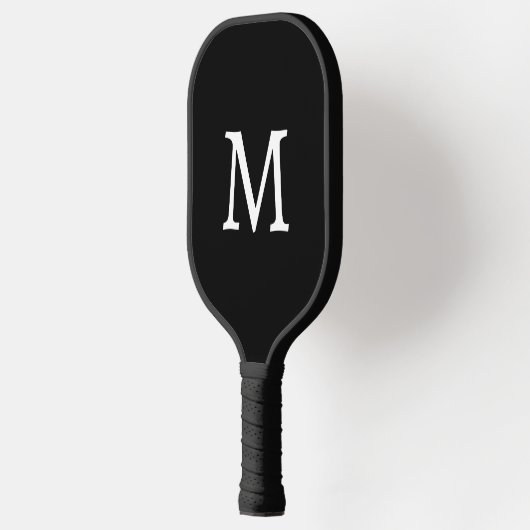 Basic zwart-wit monogram Initiaal Pickleball Paddle (Links)