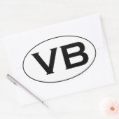 Basic Zwart-wit VB Virginia Beach Oval Logo Ovale Sticker (Envelop)