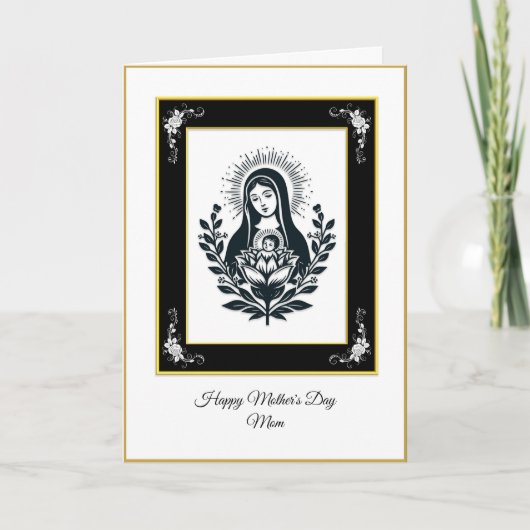 Basic Zwarte Maagd Maria Moederdag Kaart (Voorkant)