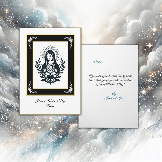 Basic Zwarte Maagd Maria Moederdag Kaart