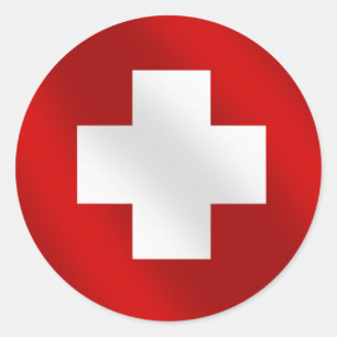 Basic Zwitserse vlag Suisse geschenken voor Schwei Ronde Sticker