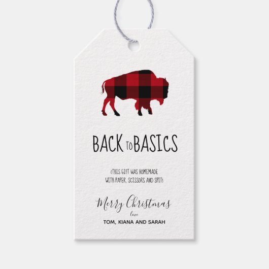 Basics Buffalo Black en Red Pset ID602 Cadeaulabel (Voorkant)