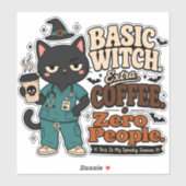 Basiese Heks Extra Koffie Nul Mensen Auto Sticker (Vel)