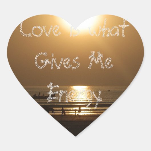 Basiese liefde is wat me energie geeft hart sticker (Voorkant)