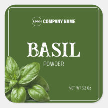 Basil Custom Spice Label Sticker