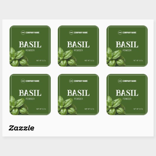 Basil Custom Spice Label Sticker (Vel)
