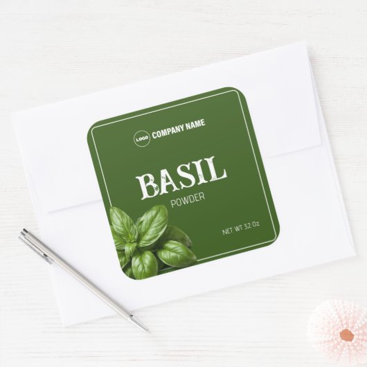 Basil Custom Spice Label Sticker (Envelop)
