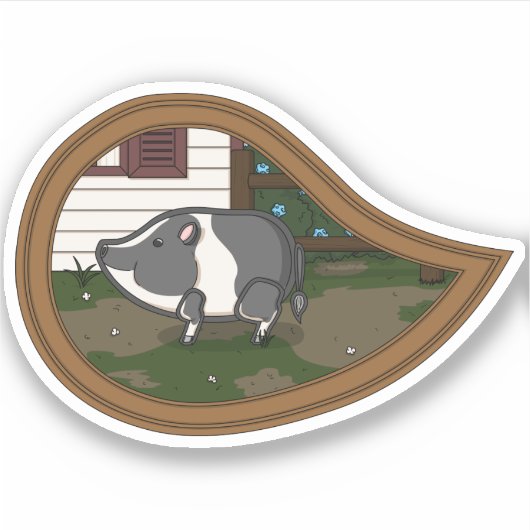 Basil de Sticker van de Omtrek van de Varken (Voorkant)