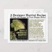Basil geïnfundeerde gin komkommer martini recept B Briefkaart (Voorkant / Achterkant)