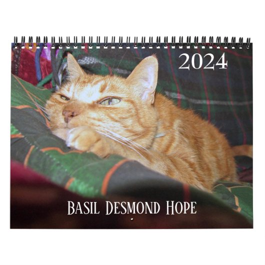 Basil Ginger Cat Personalized Agenda 2024 Kalender (Hoes)