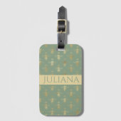 Basil Green and Gold Queen Bee Bagagelabel (Voorkant (verticaal))