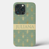 Basil Green en Gold Queen Bee Case-Mate iPhone Case (Achterkant)