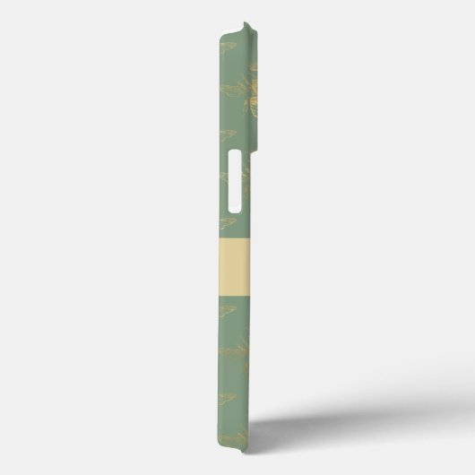 Basil Green en Gold Queen Bee Case-Mate iPhone Case (Achterkant / Rechts)