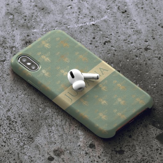 Basil Green en Gold Queen Bee Case-Mate iPhone Case