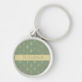 Basil Green en Gold Queen Bee Sleutelhanger (Voorkant)