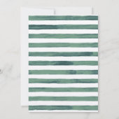 Basil Green Waterverf Stripes met Gold Lettering Kaart (Achterkant)