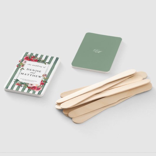 Basil Green Wedding Invitation Handwaaier (Niet-gemonteerd)