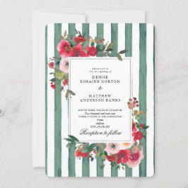 Basil Green Wedding Invitation Kaart