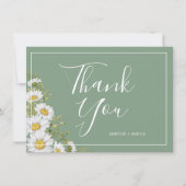  Basil Green & White Daisies Hartelijk dank Bedankkaart (Voorkant)