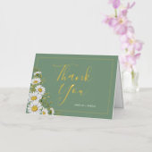 Basil Green & White Daisies Hartelijk dank Folie Wenskaart (Orchidee)