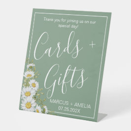  Basil Green & White Daisies Kaarten & Gifts Reclamebord Met Voetstuk