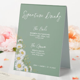 Basil Green & White Daisies Signature Drinken