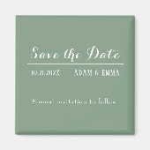 Basil Green & White Save the Date Magneet (Voorkant)