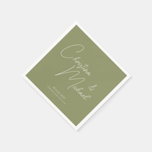 Basil · Handgeschreven script Servet (Hoek)