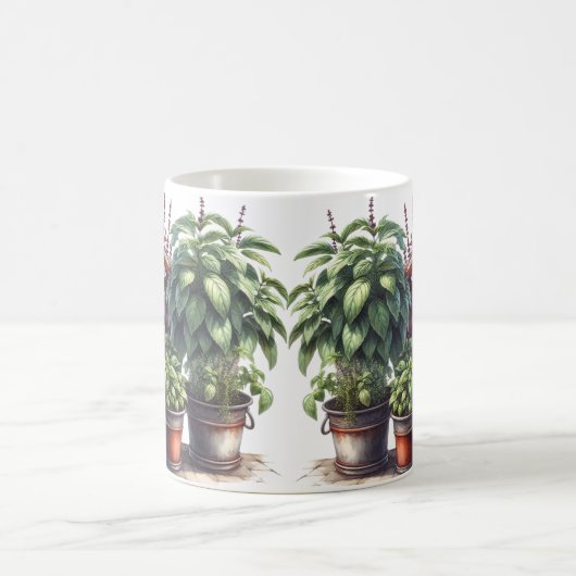 Basil Herb Garden Culinaire Kruiden Koffie Mok (Center)