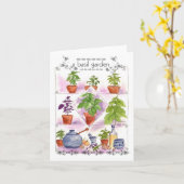 Basil Herb Garden Pesto Olijfolie Note Kaart (Gele Bloem)