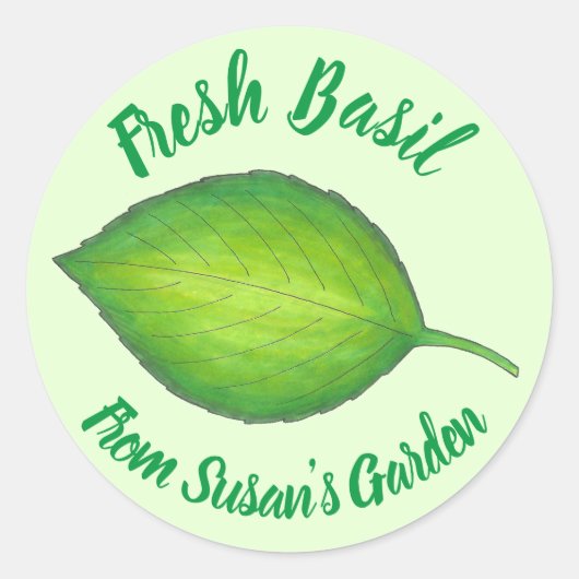 Basil Herb - gepersonaliseerde tuin voor vers gebr Ronde Sticker (Voorkant)