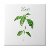 Basil Herb Greenery Kitchen Culinary Green Rustic Tegeltje (Voorkant)