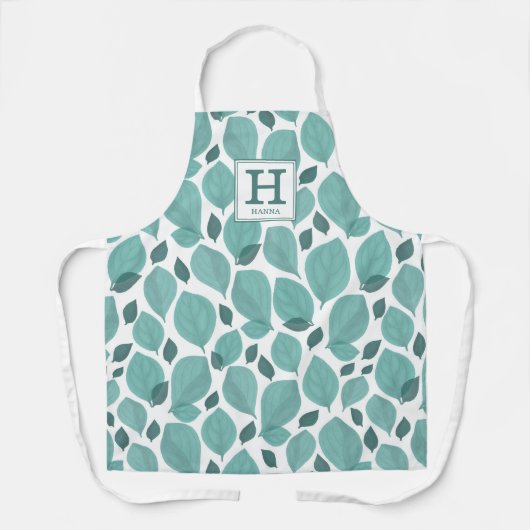 Basil Herb Leaf Pattern Botanical Monogram Schort (Voorkant)