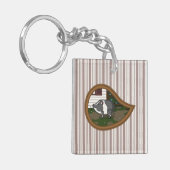 Basil het Varken Acryl Sleutelhanger (Voorkant Links)