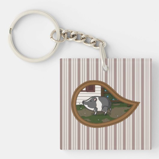 Basil het Varken Acryl Sleutelhanger (Voorkant)