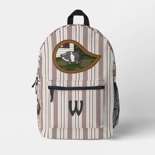 Basil het varken bedrukte rugzak (Voorkant)