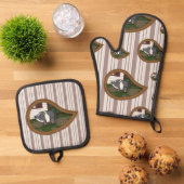 Basil het varken ovenwant & pannenlap set (Top down)