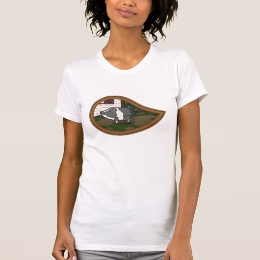 Basil het Varken Vrouwen Licht Shirt (Voorkant)