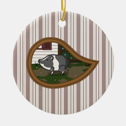 Basil het varkensornament keramisch ornament (Voorkant)