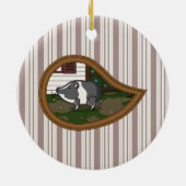 Basil het varkensornament keramisch ornament (Achterkant)
