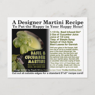 Basil Infused Gin Cucumber Martini Recipe Briefkaa Briefkaart