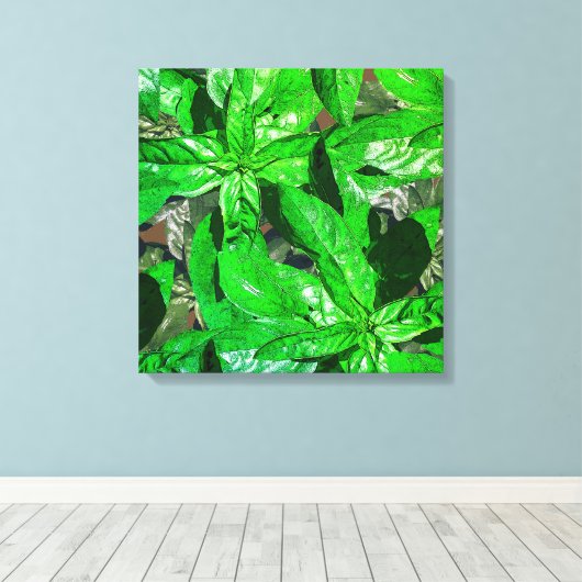 Basil laat foto kunst verpakt canvas (Insitu (Houten vloer))