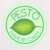 Basil Leaf Homemade Food Pesto uit de keuken van Labels (Design 2)