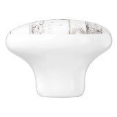 Basil Leaf White Wood Rustic Farmhouse Kitchen Keramische Knop (Zijkant)