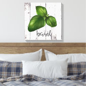 BASIL LEAF Wit Hout Rustieke Boerderij Keuken Canvas Afdruk (Insitu (Slaapkamer))