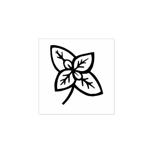 Basil Leaves Herb Gardening Vegetable Lino-cut Rubberstempel (Afrduk)