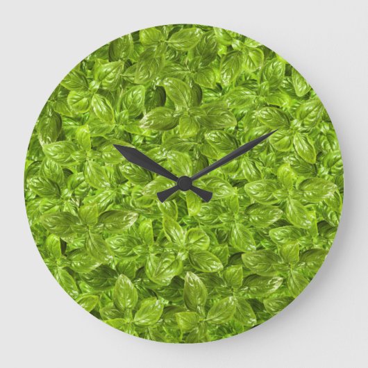 Basil Leaves Pattern Grote Klok (Voorkant)