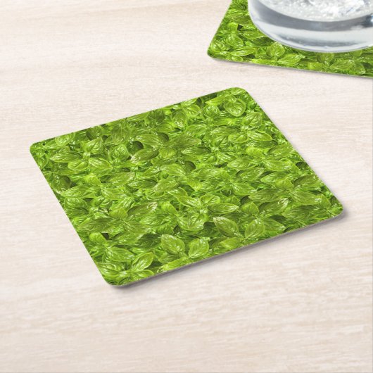 Basil Leaves Pattern Kartonnen Onderzetters (Schuin)