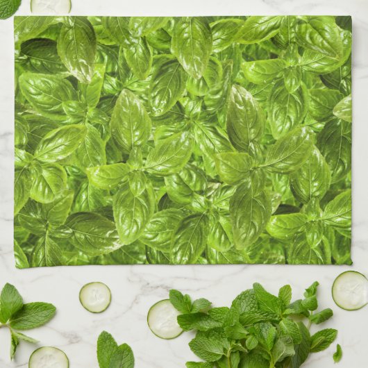 Basil Leaves Pattern Theedoek (Gevouwen)