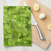 Basil Leaves Pattern Theedoek (Quarter Fold)